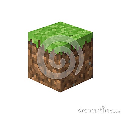 Minecraft cube vector illustration Cartoon Illustration