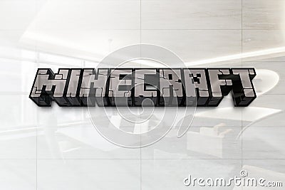 Minecraft on iphone realistic texture Editorial Stock Photo