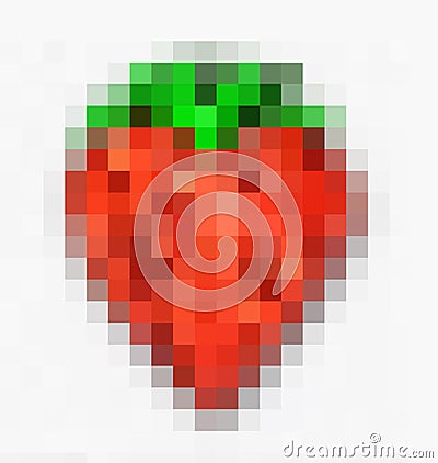 Minecraft style strawberry Stock Photo