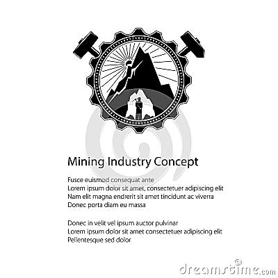 Miner in the Bowels of the Mountain, Poster Vector Illustration