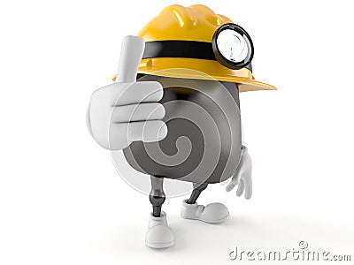 Miner character with thumb up Stock Photo