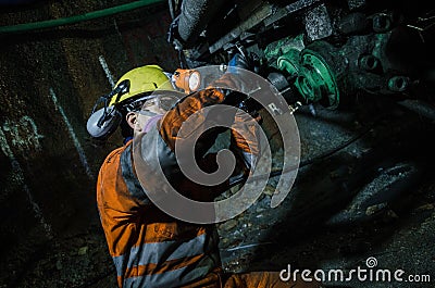 Miner fixing machine Editorial Stock Photo