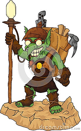 Miner Goblin Vector Illustration