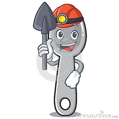 Miner spoon character cartoon style Vector Illustration