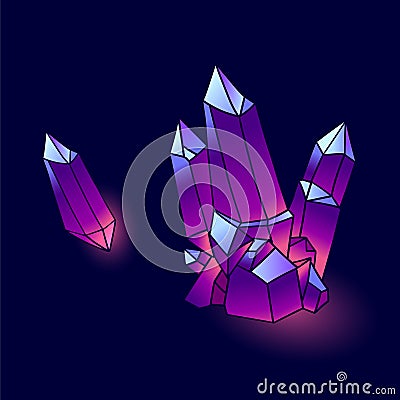 Mineral Crystals Vector. Vector Illustration