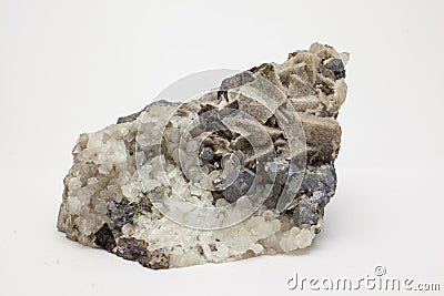 Mineral : Galenite, Siderite Stock Photo