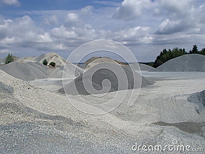 Mineral Heaps in Industrial Stone-Pit Park Stock Photo