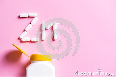 Mineral pill capsule Zink Stock Photo
