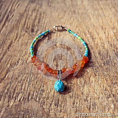 Mineral stone yoga bracelet Stock Photo