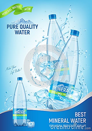Mineral Water Advert Poster Vector Illustration