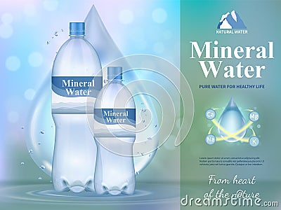 Mineral Water Composition Vector Illustration