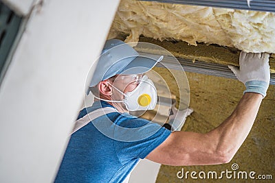 Mineral Wool Insulation Stock Photo