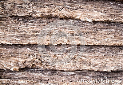 Mineral wool stacked in several layers Stock Photo