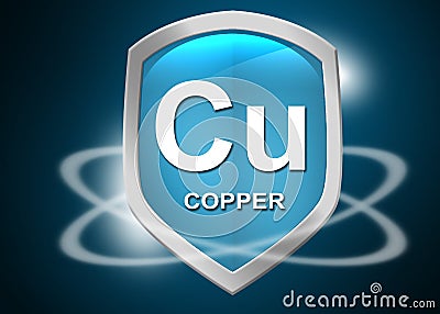 Minerals copper shield for health concept Stock Photo