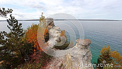 Miners Castle rock at Pictured rocks national lake shore in Michigan upper peninsula Stock Photo