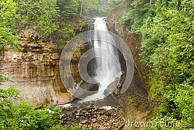 Miners Falls at Pictured Rocks in the Upper Peninsula of Michigan Stock Photo