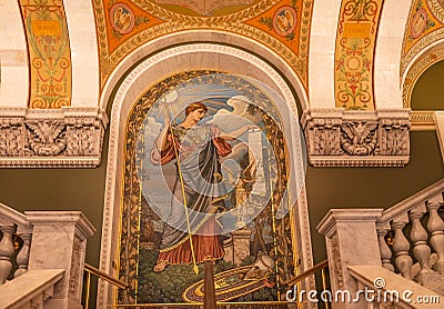 Minerva of Peace Mosaic Library of Congress Washington DC Editorial Stock Photo