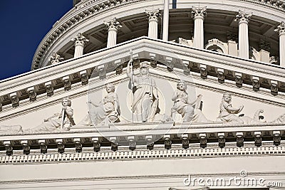 Minerva statue at California Capitol Building Stock Photo