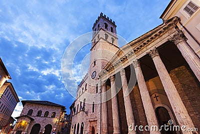 Minerva Temple in Assisi Stock Photo