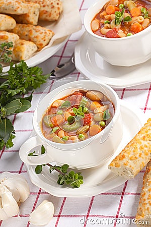 Minestrone soup Stock Photo