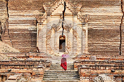 Mingun Pahtodawgyi Temple in Mandalay, Myanmar Editorial Stock Photo