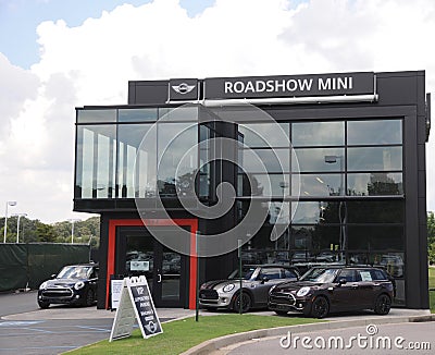 Mini and BMW Car dealership Sign. Editorial Stock Photo