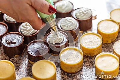 Mini cake with a whipped cream Stock Photo