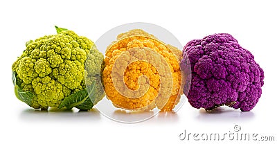 Mini cauliflower. Multi-colored. Purple, yellow, green Stock Photo