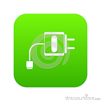 Mini charger icon digital green Vector Illustration