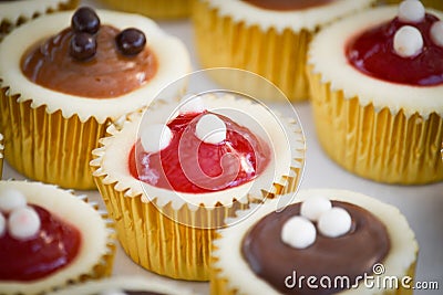 Mini cheese cakes Stock Photo