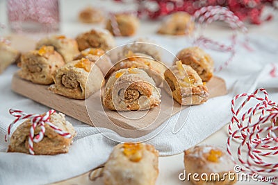 Mini Christmas Stollen Cookies Stock Photo