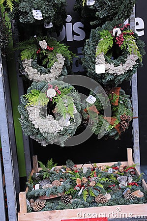 MINI CHRISTMAS TREET FOR SALE IN DENMARK Editorial Stock Photo