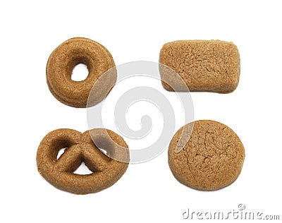 Mini cookies Chocolate malt flavored. Biscuits of crunchy delicious sweet meal and useful cracker. Stock Photo