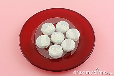 Mini cookies dipped in white fudge Stock Photo