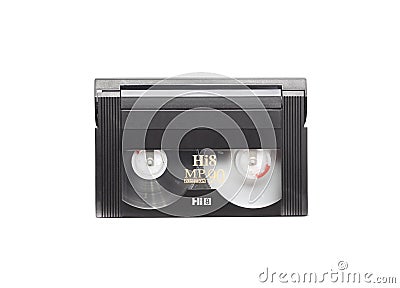 Mini DV cassette on white background Editorial Stock Photo