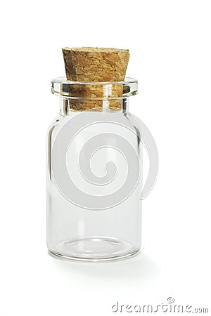 Mini empty glass container Stock Photo