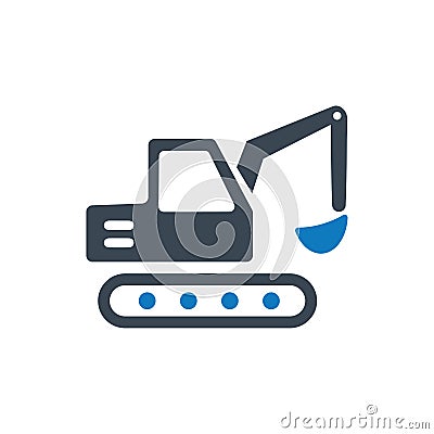 Mini Excavator Icon Vector Illustration