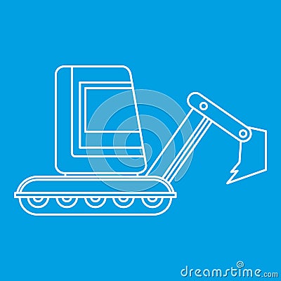 Mini excavator icon outline Vector Illustration