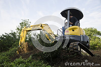 Mini-Excavator Editorial Stock Photo