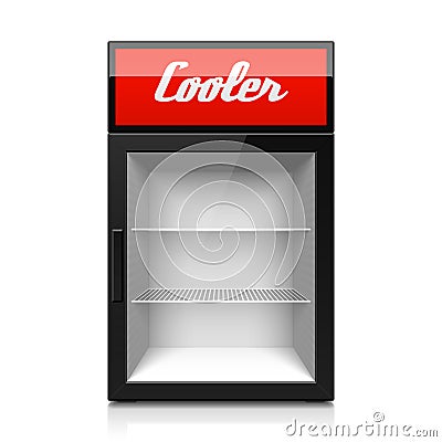 Mini glass door display cooler Vector Illustration