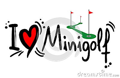 Mini golf love Vector Illustration