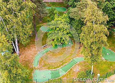 Mini golf playground view from above Stock Photo