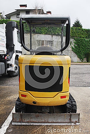 Mini Hydraulic Excavator Stock Photo