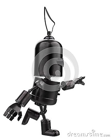 Mini iron robot in a white background Cartoon Illustration