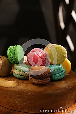 Mini maccarons dengan gula yang manismini maccarons with sweet sugar Stock Photo