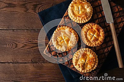 Mini meat pies from flaky dough Stock Photo