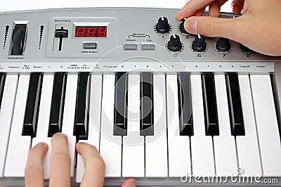 Mini midi keyboard controller Stock Photo