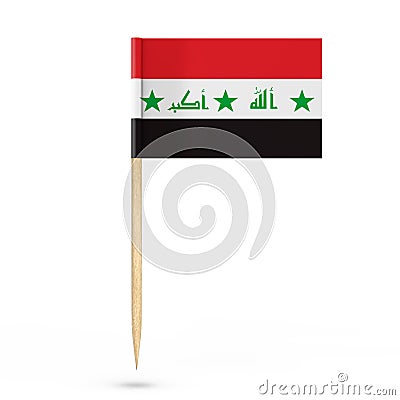 Mini Paper Iraq Pointer Flag. 3d Rendering Stock Photo