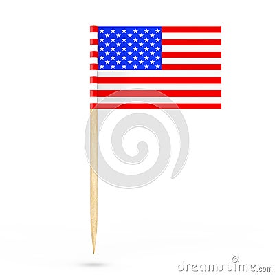 Mini Paper USA Pointer Flag. 3d Rendering Stock Photo