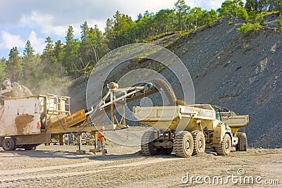 A mini quarry in the yukon territories Editorial Stock Photo